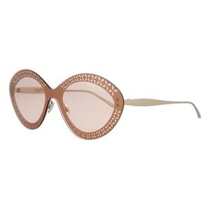 Azzedine Alaïa AA0027S Rose Gold Perforated  Laser Cut Cat Eye Sunglasses
